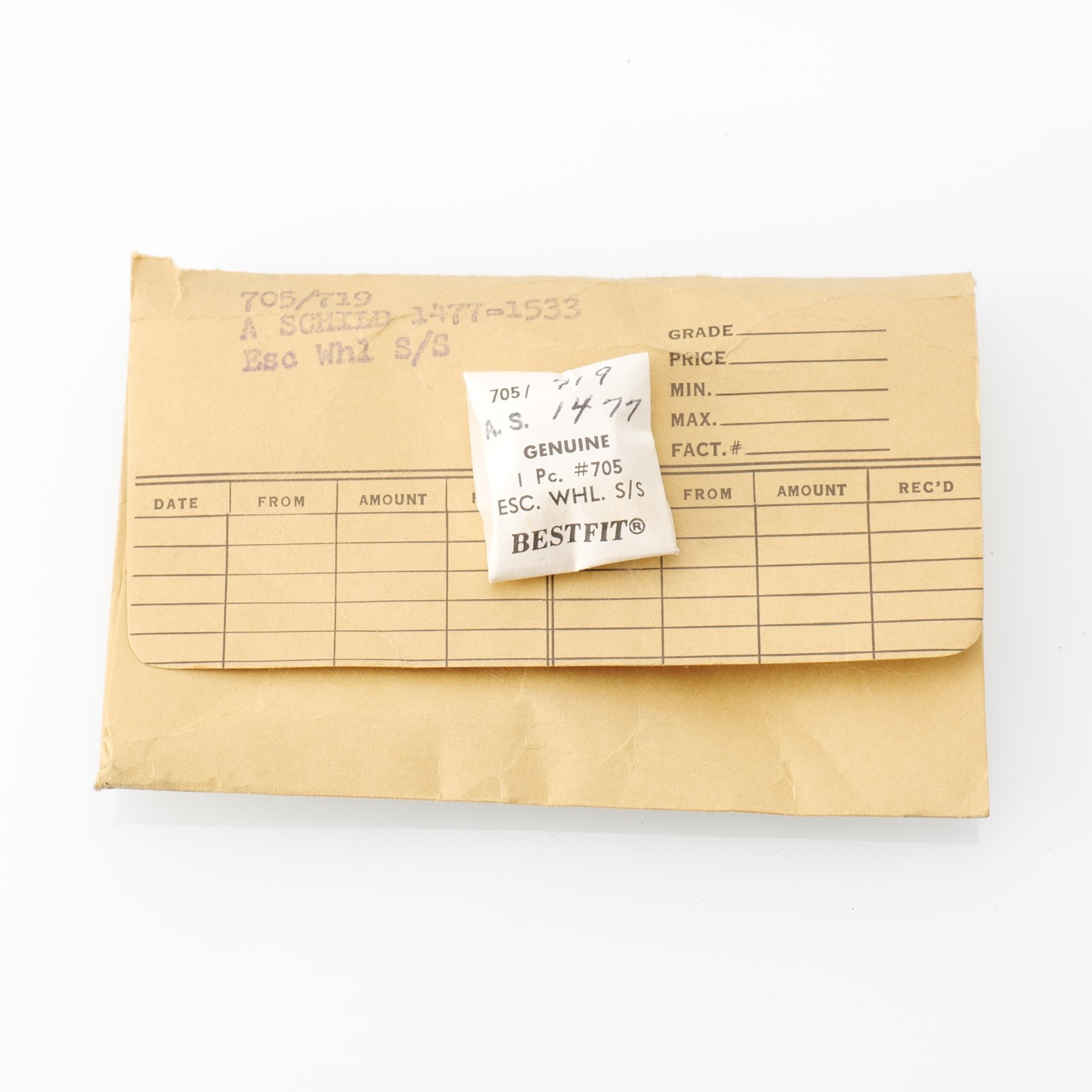 A. Schild – AS 1477-1533 Escape Wheel Watch Part New Old Stock Bestfit 705/719