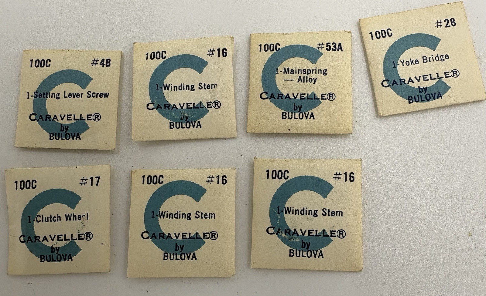 Bulova Caravelle Watch Parts – 100AC Caliber – See Images – SEALED Packets