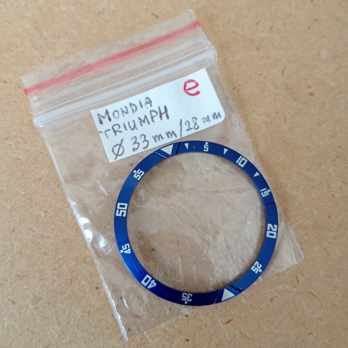 Mondia Triumph, Bezel, Bezel Insert, Blue Ø 33 mm NOS