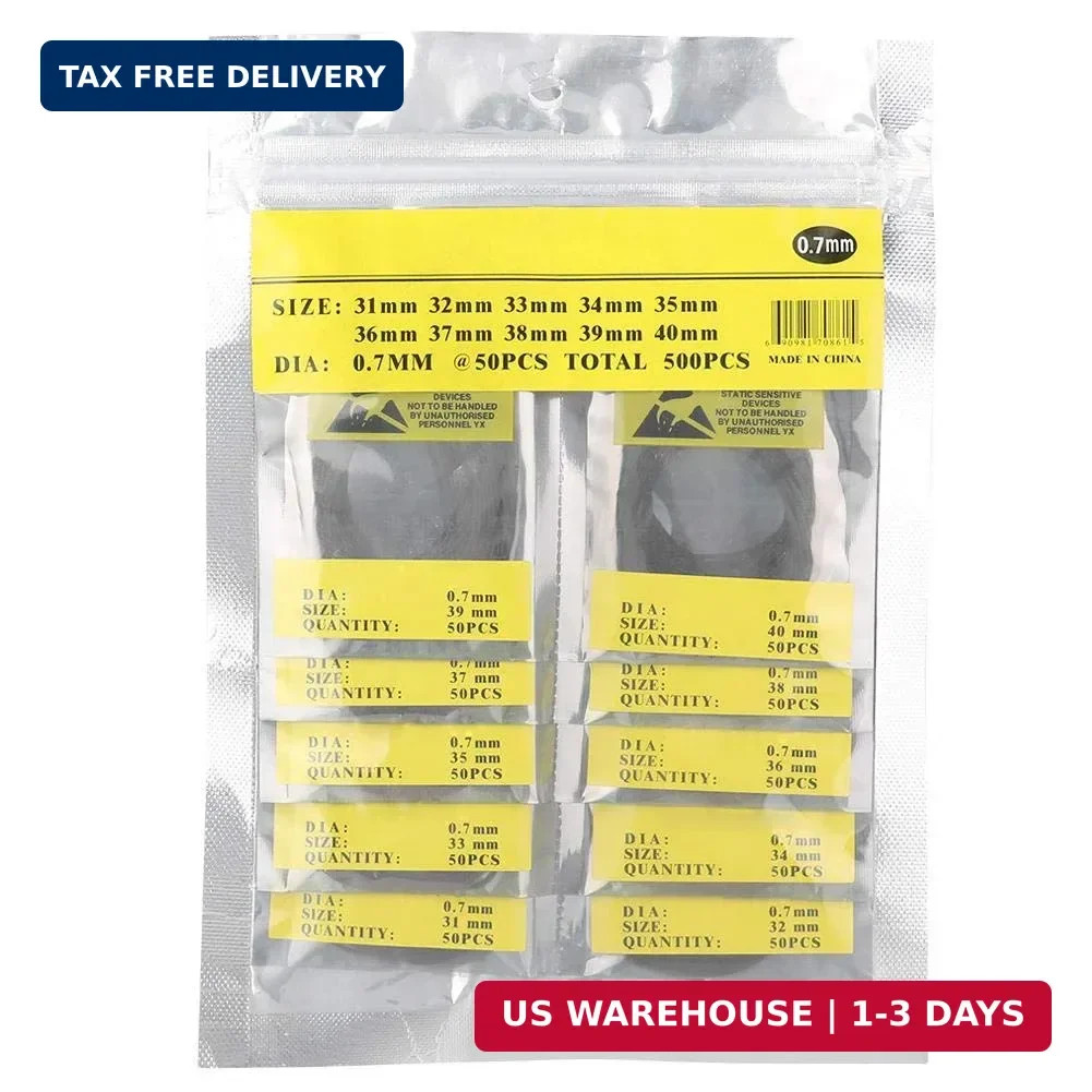 500Pcs Watch Gasket Rubber Seal, 50pcs/Bag 10 Bags O Ring Rubber Seal Watch Back