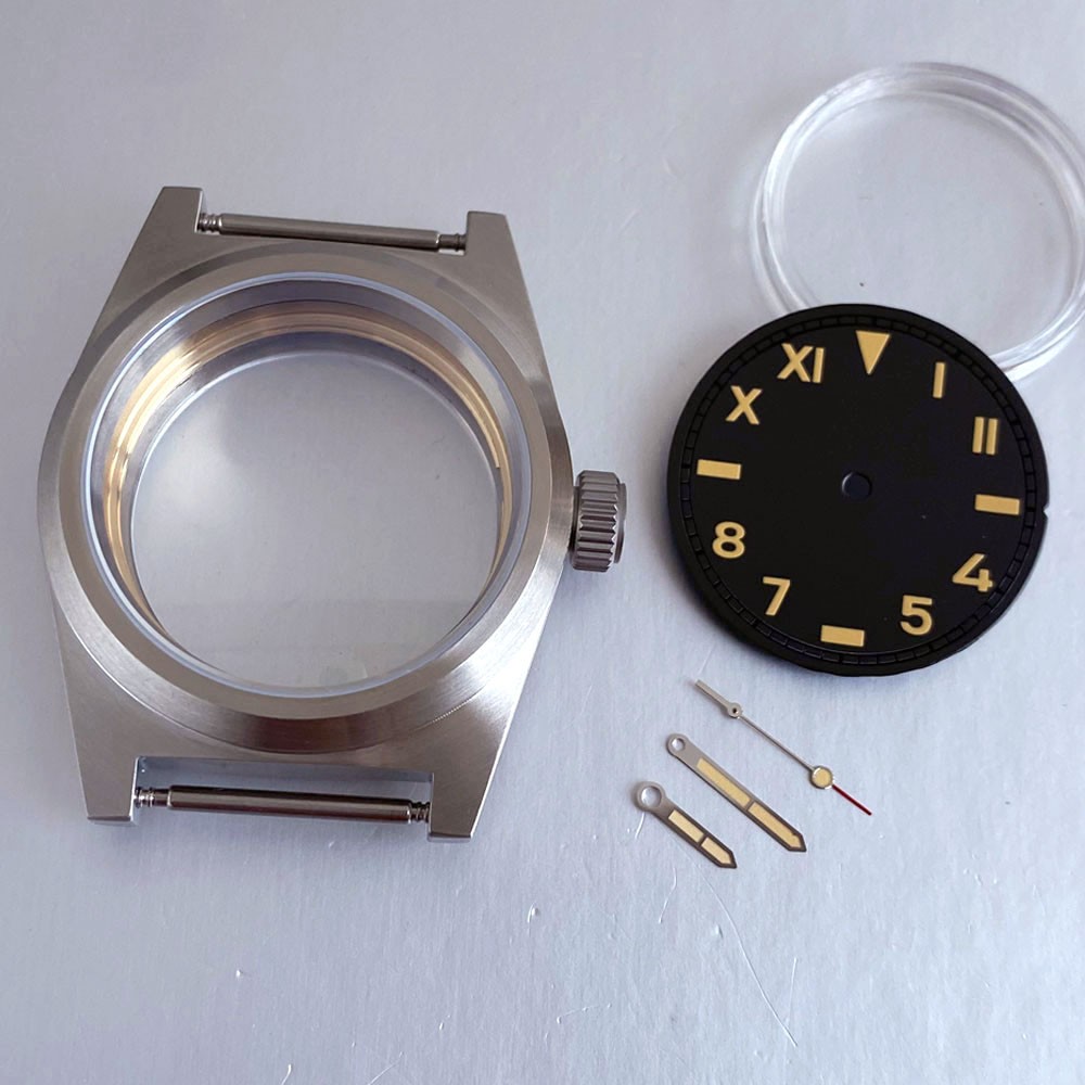 AR Steel 38mm Brushed Diver Swim Watch Case Dial 200M Waterproof Fit NH35 Miyota