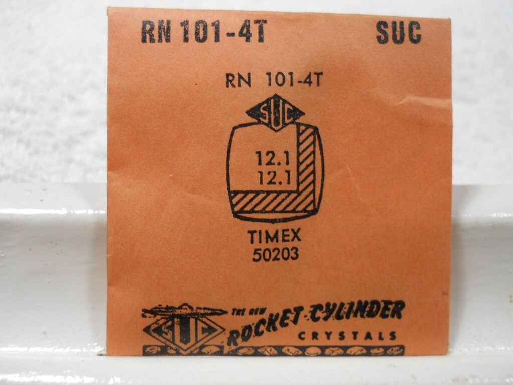 SUC RN101-4T Watch Crystal Fit Timex 50203 – 12.1 x 12.1 mm – Replacement Repair