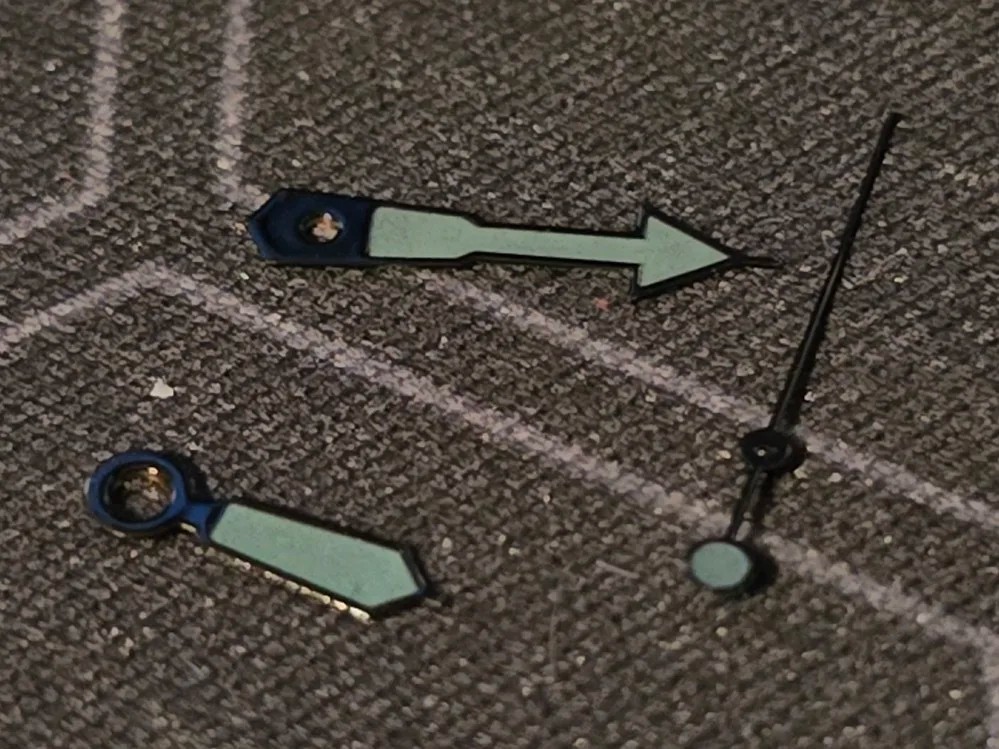 Watch Hands Green Luminous 8.5x12x12.5mm For NH34 NH35A NH36 7S36 4R36