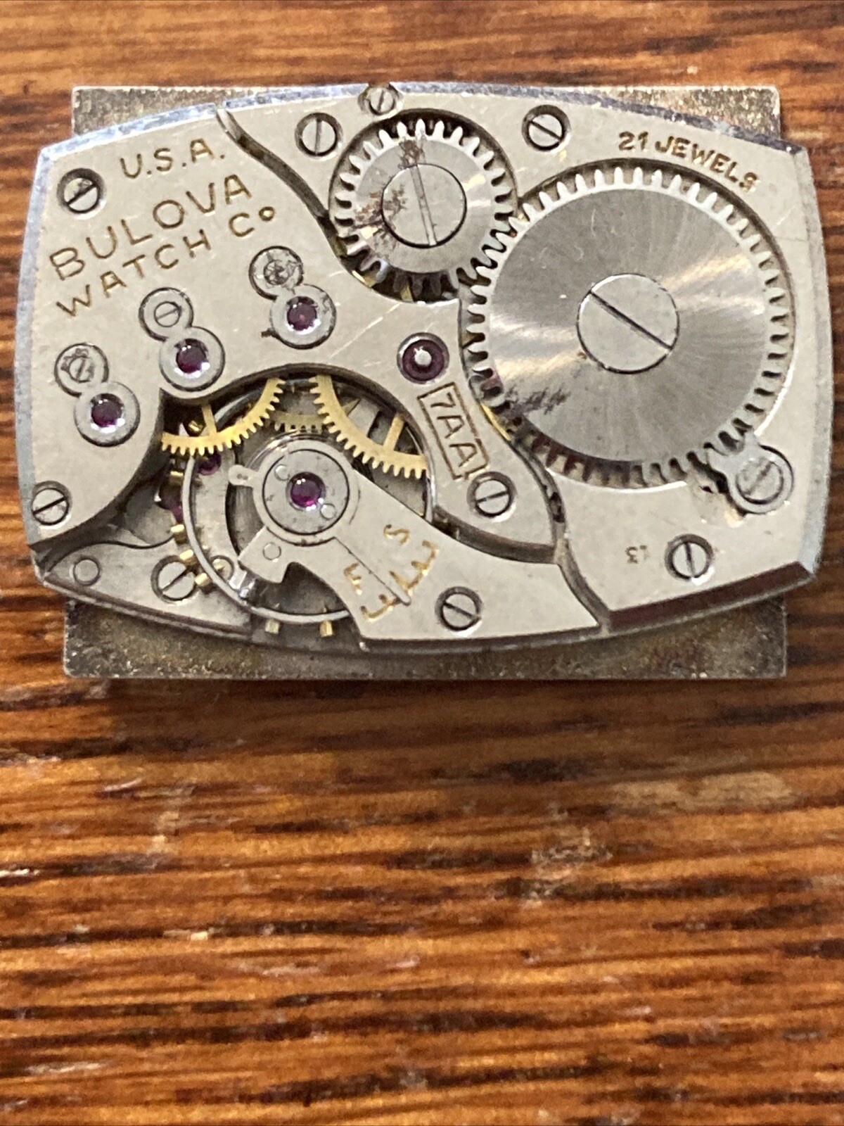 VTG 1953 L3 Bulova Manual Wind 21J 7AA MVT, 18.85x 22.5 Dial, No Stem Or Crown