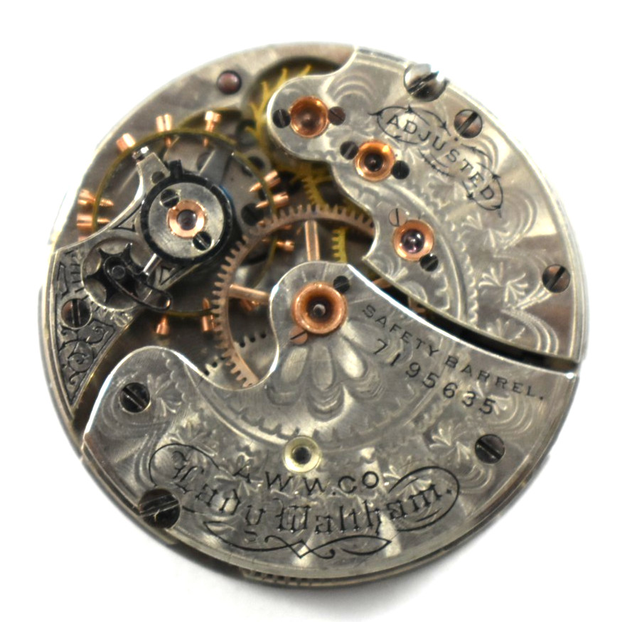 Vintage Waltham Lady Waltham 0s 16J Hunting Pocket Watch Movement lot.qq