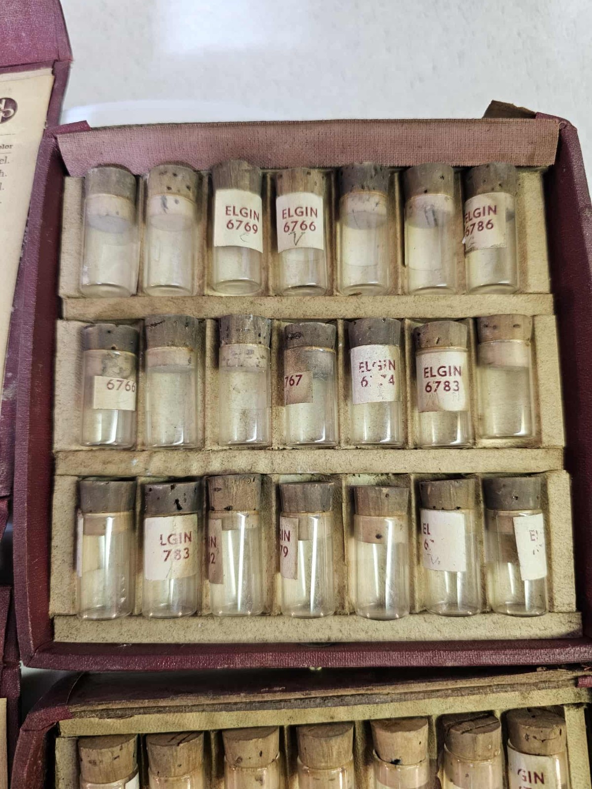 2 Box-Watch Parts Tube/vials ONLY Watch Screw Elgin Crown Assortment- Empty-READ