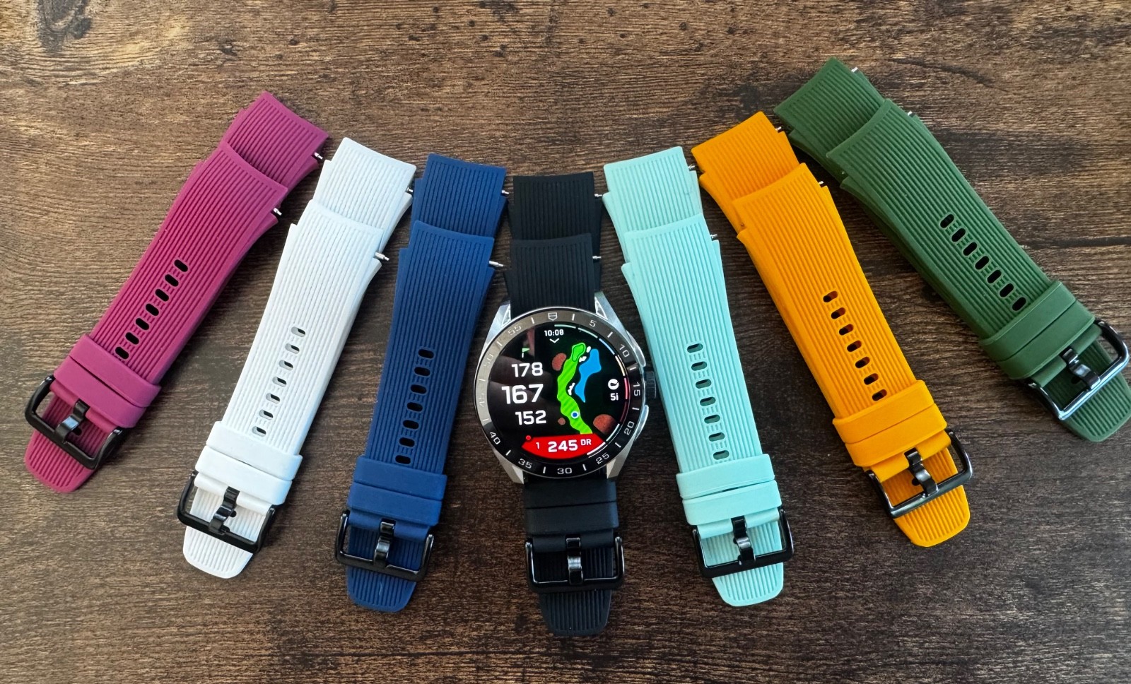 Tag Heuer Connected E5 strap. 45mm. New model. non OEM. Navy Blue Rubber.