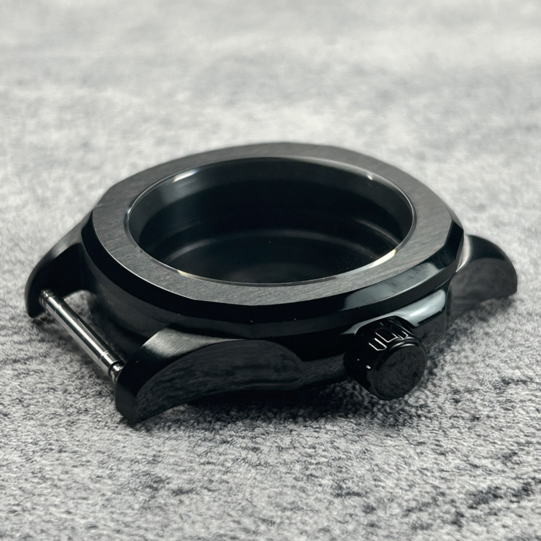 Black Brushed 40mm Watch Case And Strap PVD For Nh35 Nh36 Nh38 Movement Mod