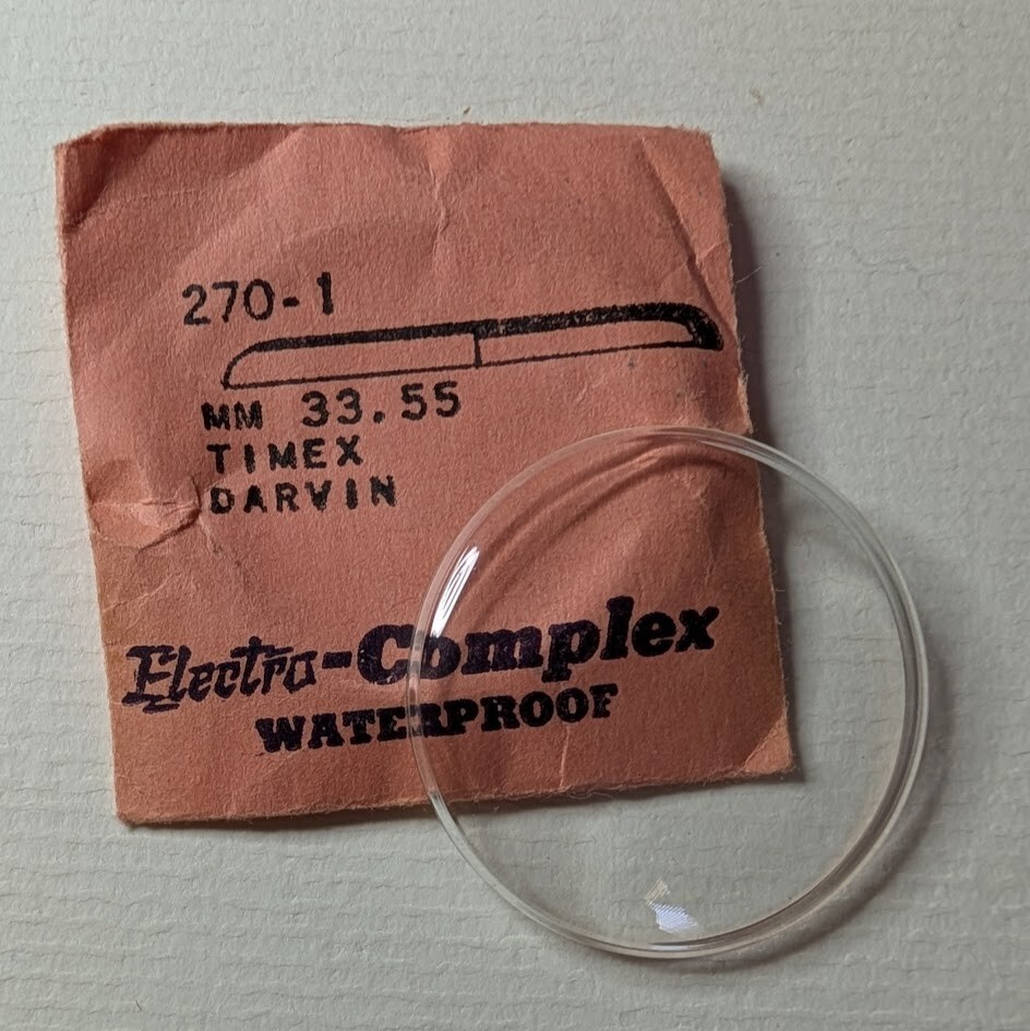 33.55mm Electro-Complex #270-1 Waterproof Acrylic Crystal – fits Timex “Darvin”