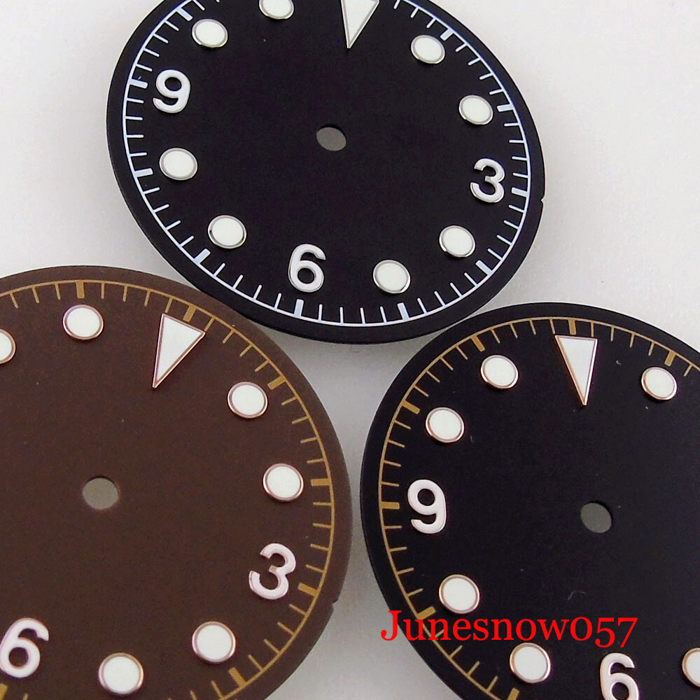 30.4mm Black/Coffee Sterile Watch Dial Fit NH35A NH36A SKX MIYOTA ETA2824 PT5000