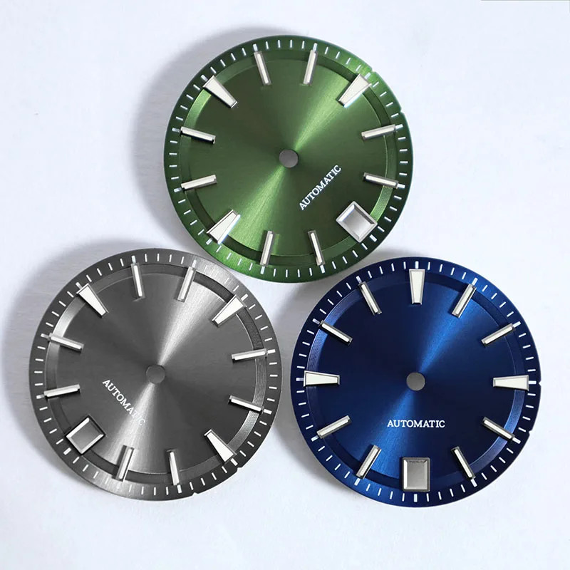 NH35 Sunburst 28.5mm Dial Blue Lume Fit NH35 Movement 6o’clock date