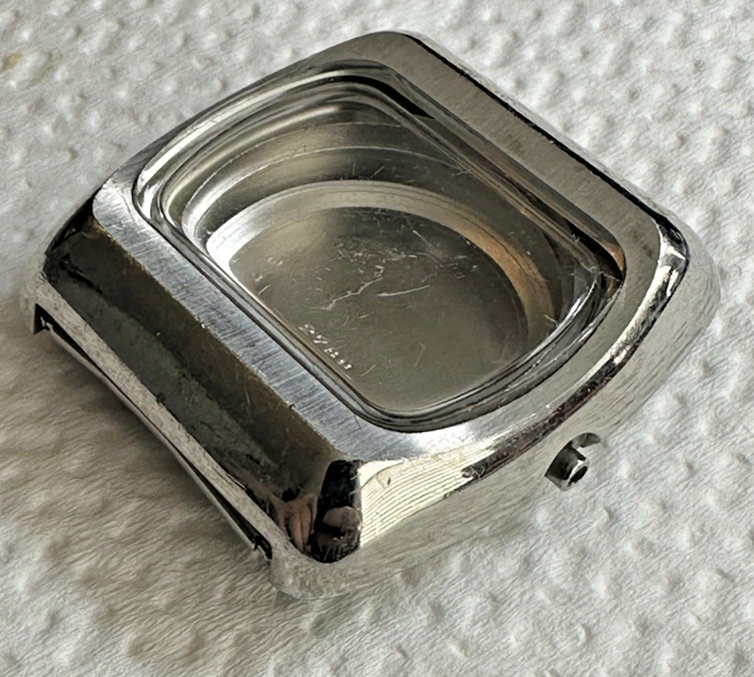 1970s TECHNOS 2789 5437 Men’s Watch Case w/ Crystal Watchmakers D55