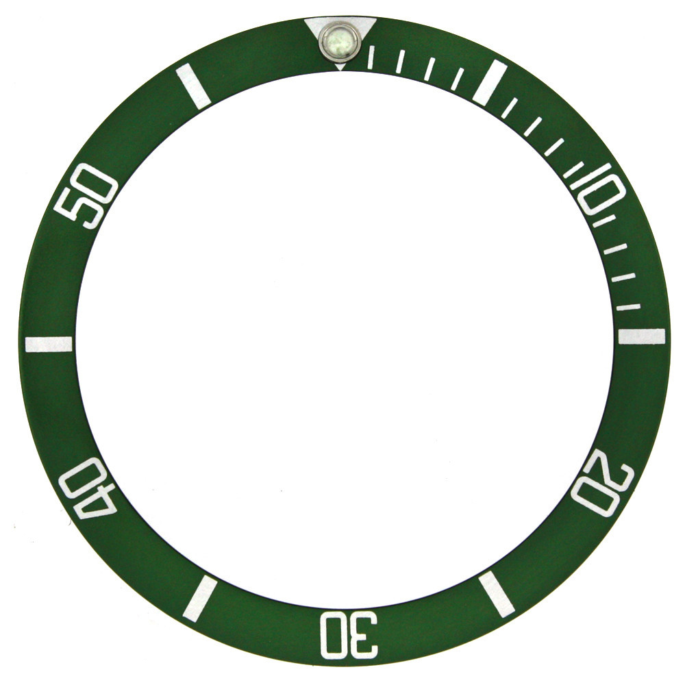 Bezel Insert fit ROLEX SUB Green Silver Sapphire Luminous Dot 16800
