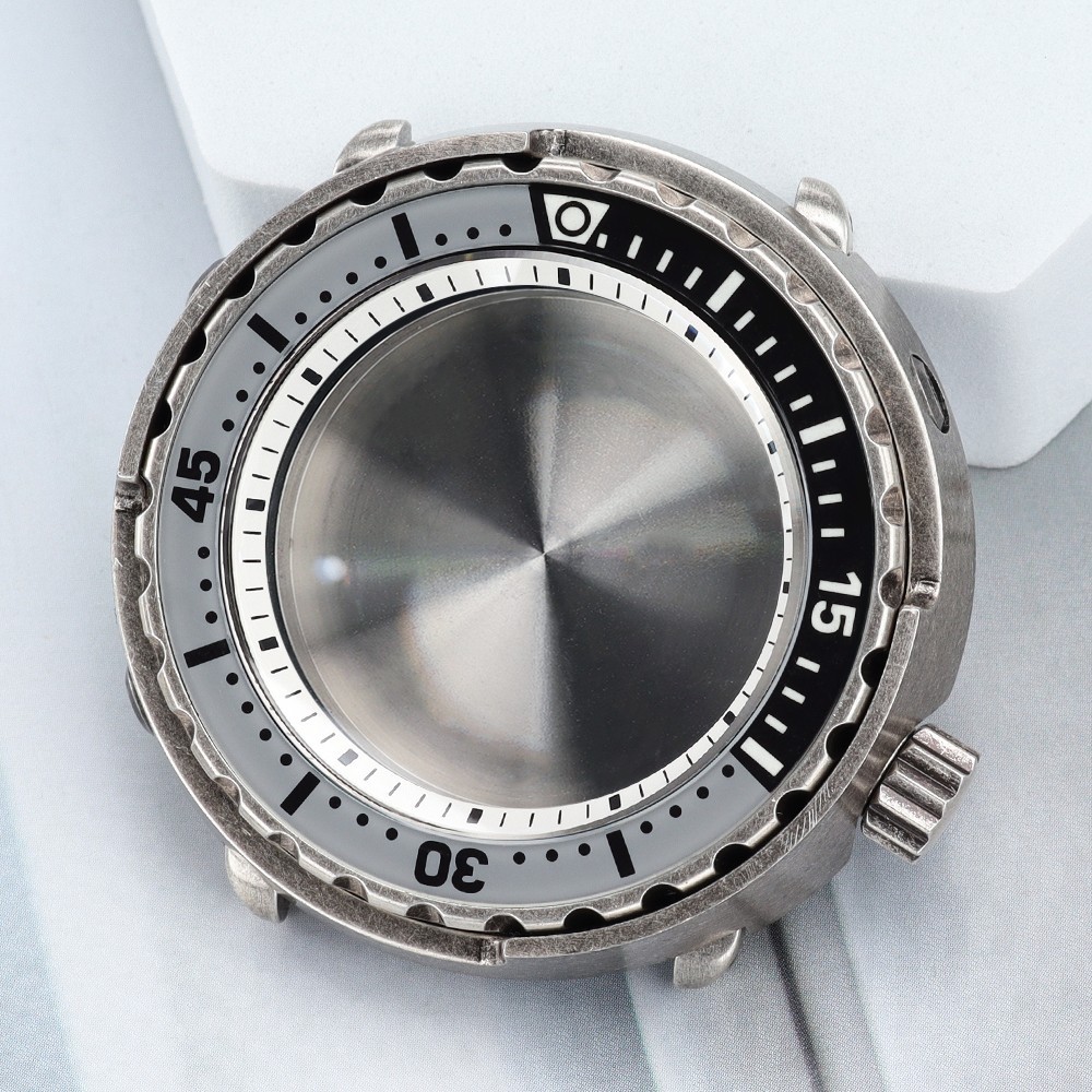 47mm Tuna Style Steel Watch Case Sapphire Chapter Ring 10ATM For Seiko NH35 NH36