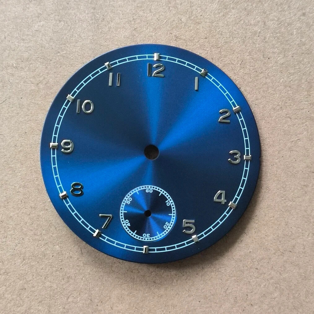 37mm Blue dial silver number Thickness 0.4mm for ETA6498 ST3621 movement