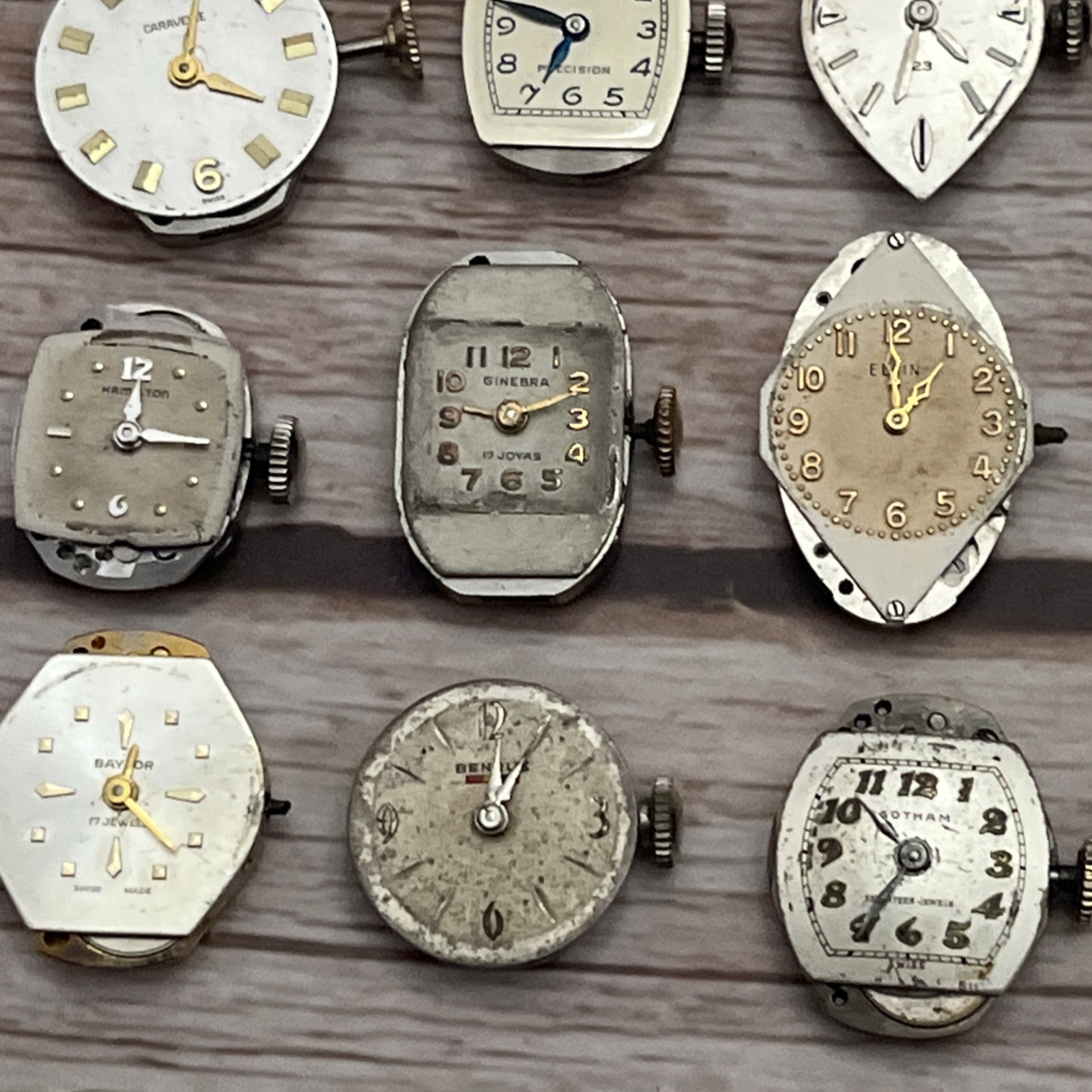 28x Lot Vintage Mechanical Watch Movements Watchmaker Bulova Elgin Gruen Benrus