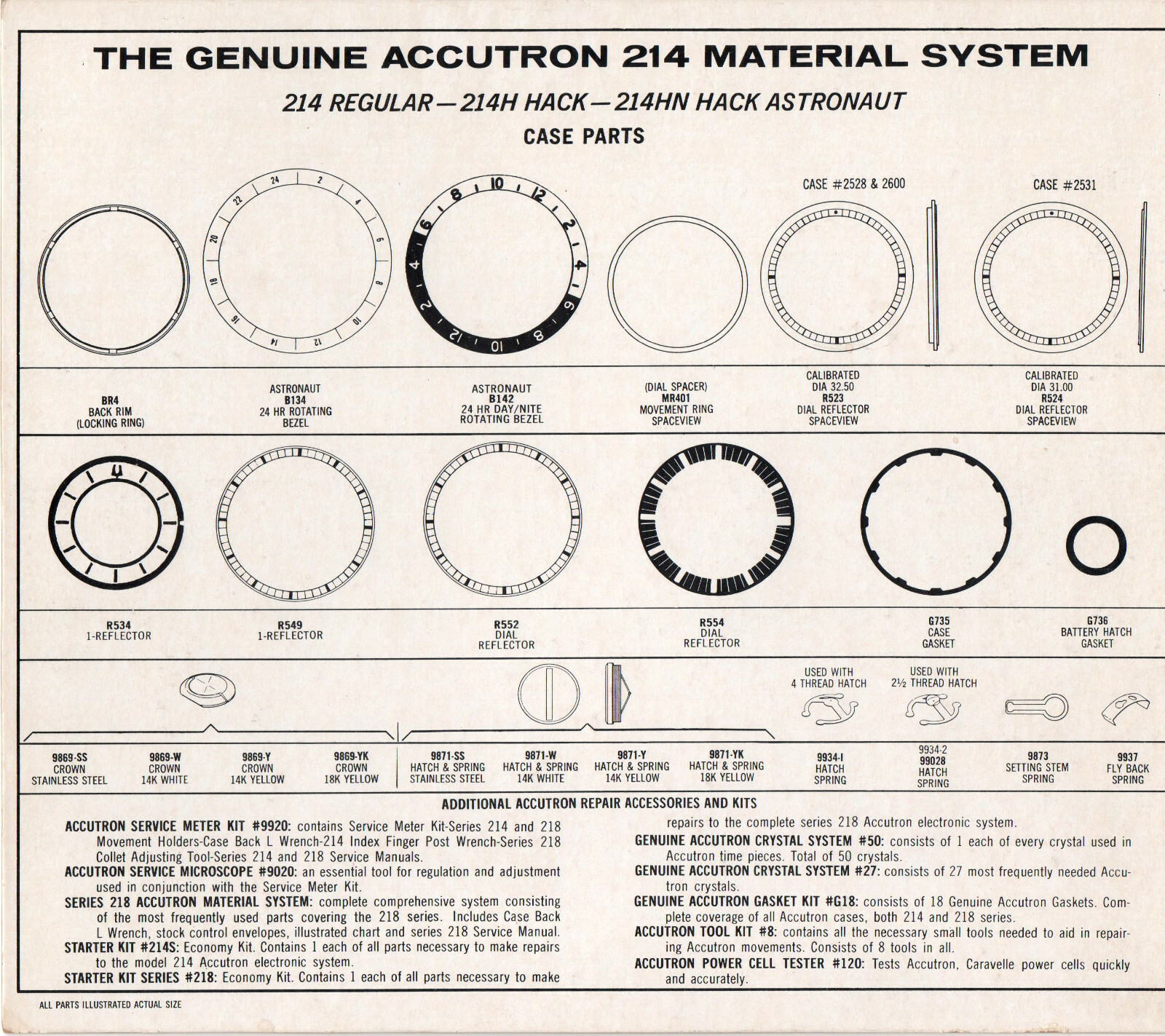 Accutron Wristwatch Parts For 214-214H-214HN – New