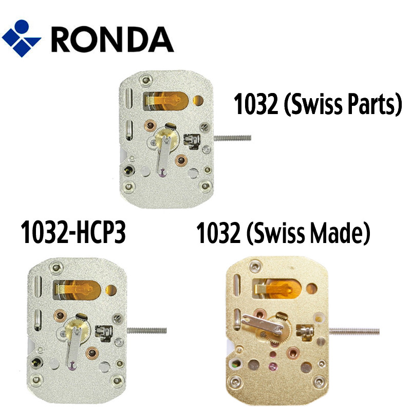 Harley Ronda 1032 Quartz Watch Movement, 2 Hands (Swiss Parts or Swiss Made)
