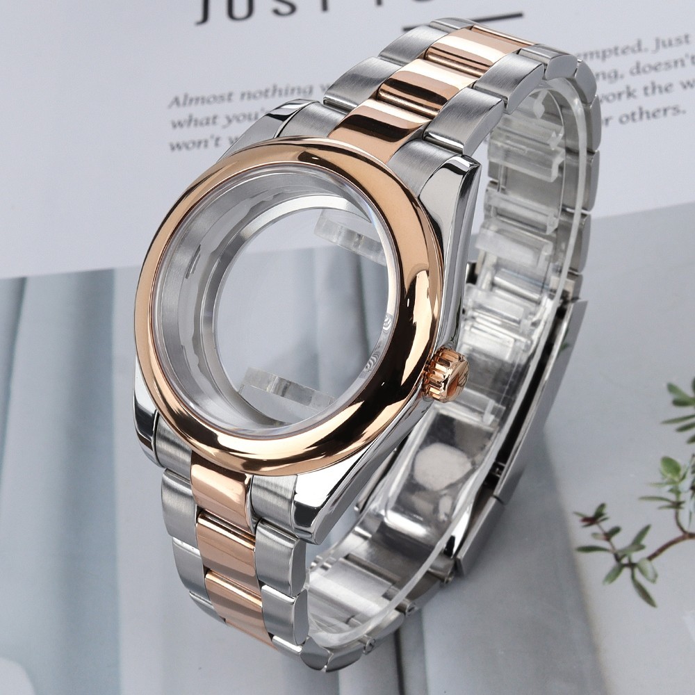 36mm/39mm Oyster Perpetual Watch Cases Bracelet Domed Bezel For Seiko NH35 NH36