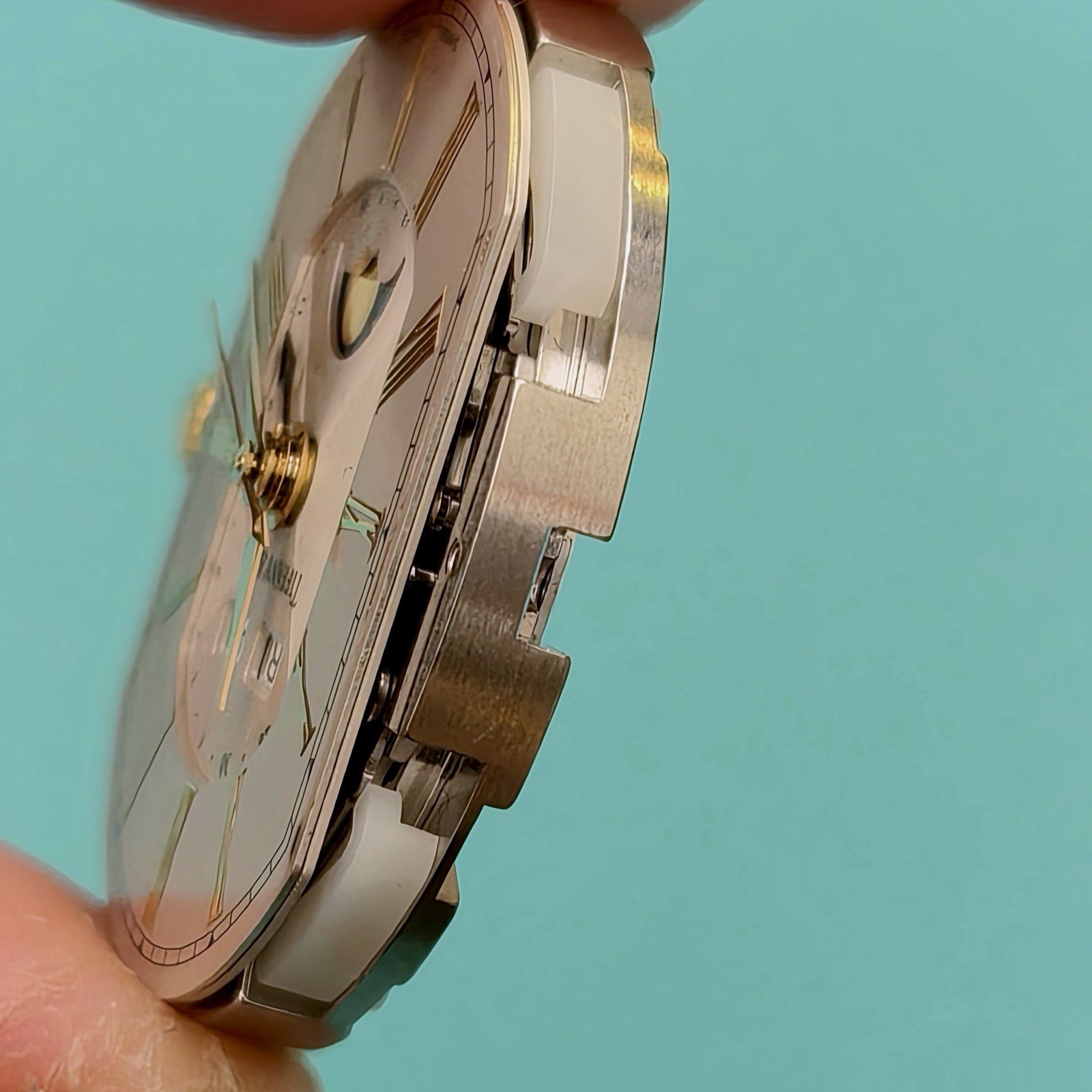 RARE Tiffany & Co. Mark Coupe Automatic Day Date Moonphase 18k SS Dial Movement