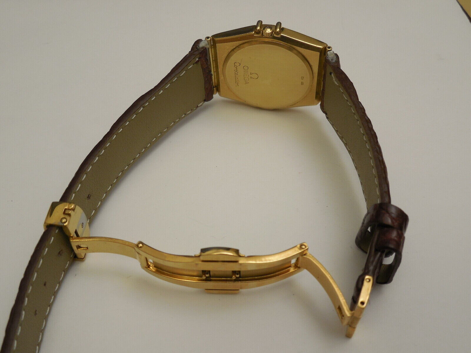 CUSTOM HAND MADE 34MM CROCODILE DEPLOYMENT STRAP FOR OMEGA 34MM CONSTELLATION