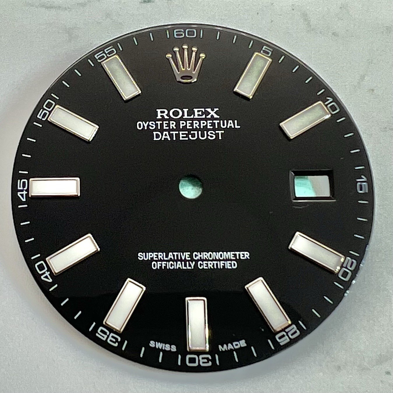 Rolex FACTORY Original Black Index Dial for 41mm Steel Datejust II 116300 116334
