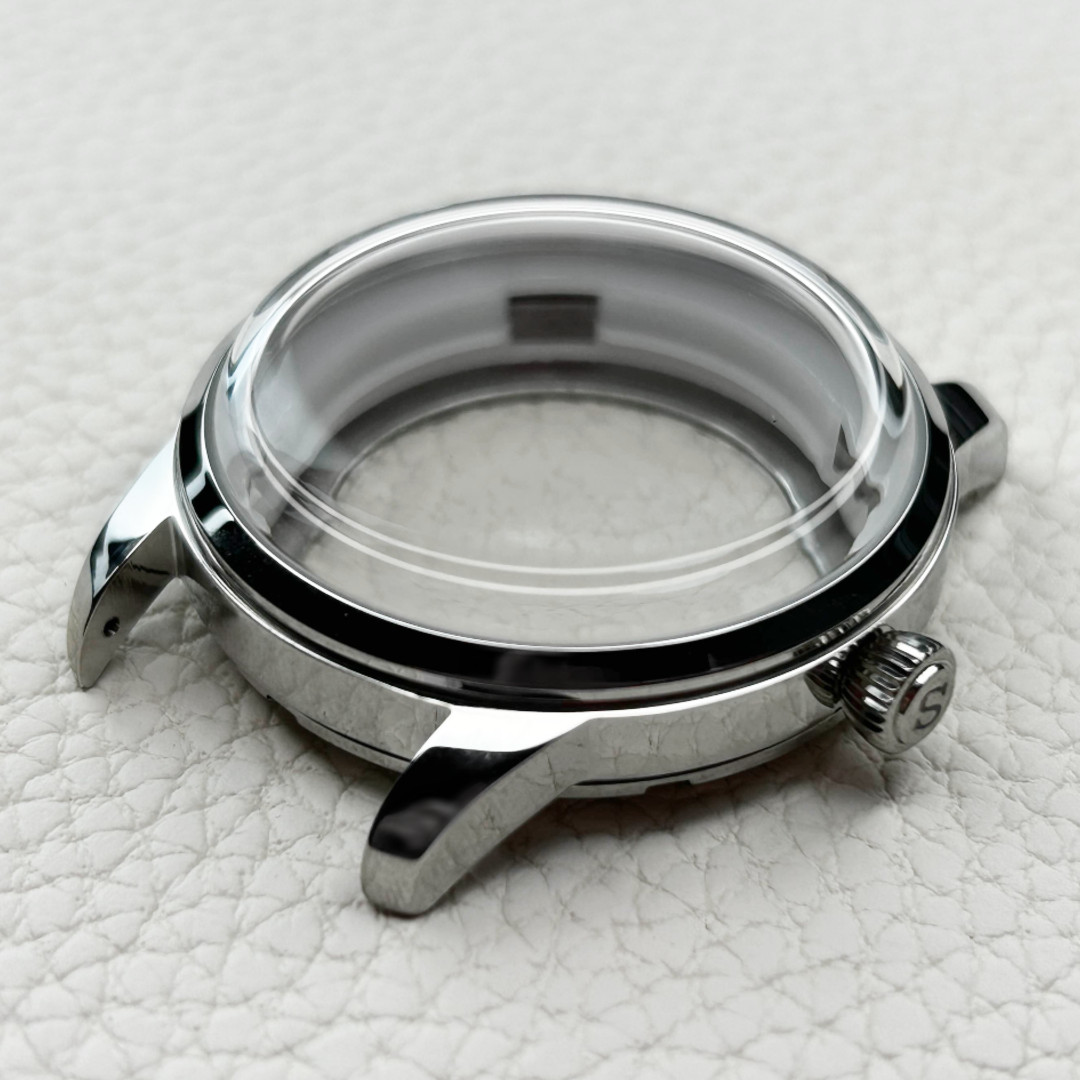 Polished 316L Cocktail Watch Case Arched Glass 40mm Fit NH35 NH34 GMT Glass Back