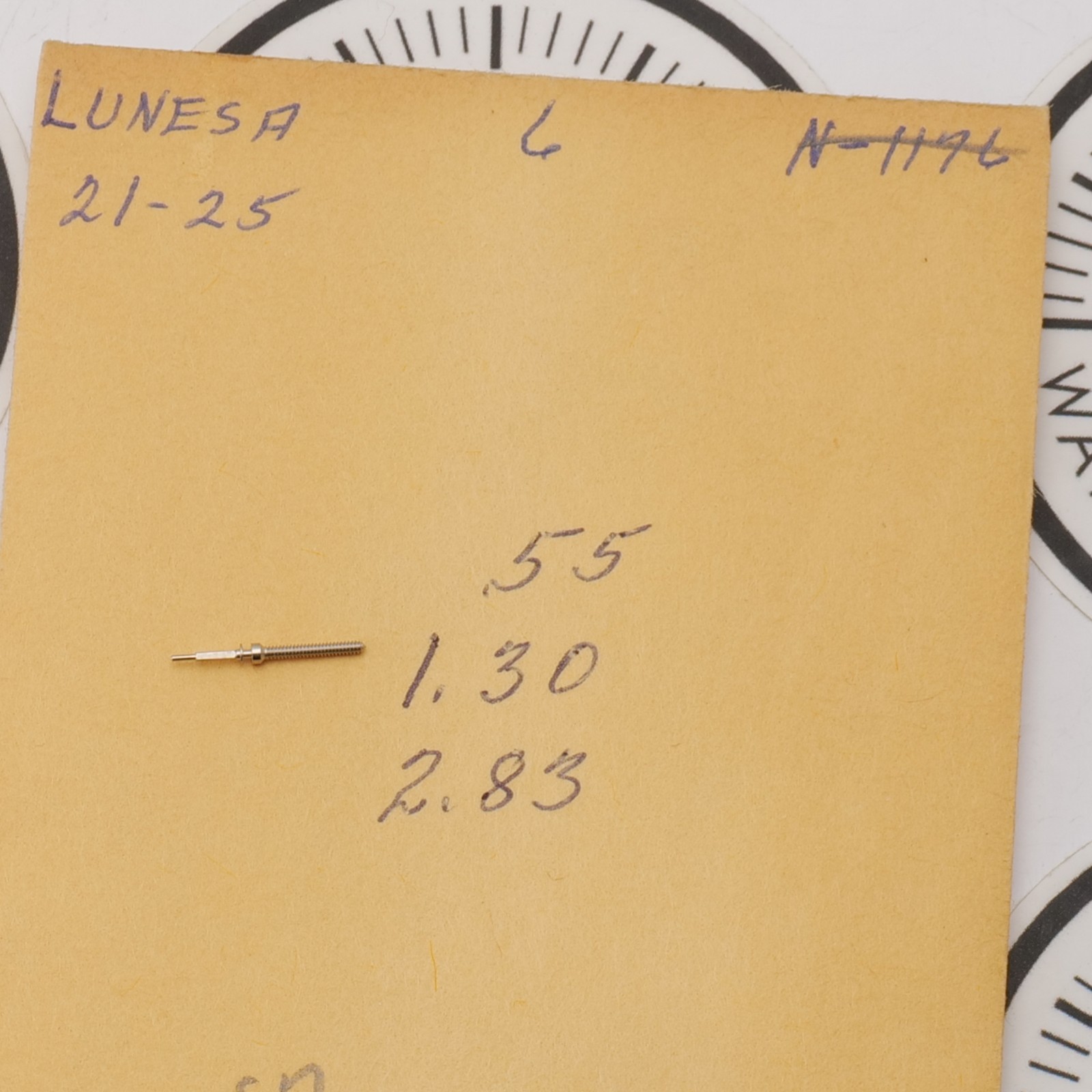 Lunesa 21-25 Watch Winding Stem Part New Old Stock Watchmakers New (C7D23)