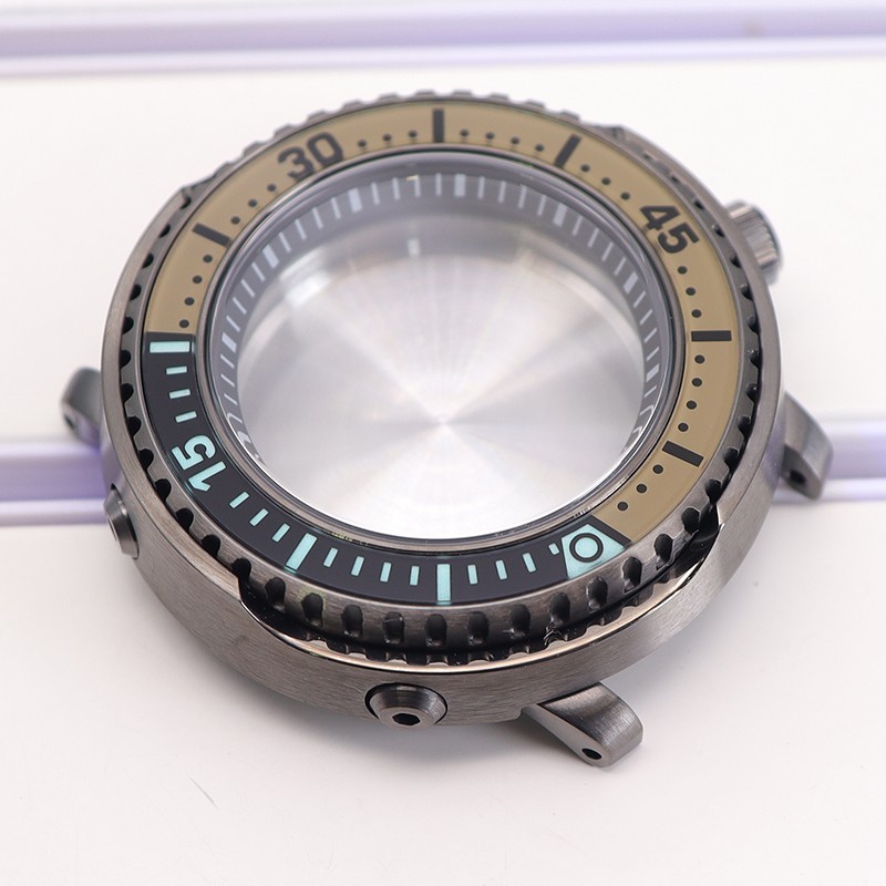 43.3mm Sapphire Steel Modify Tuna Baby Mod Watch Case Chapter Ring For NH35 NH38