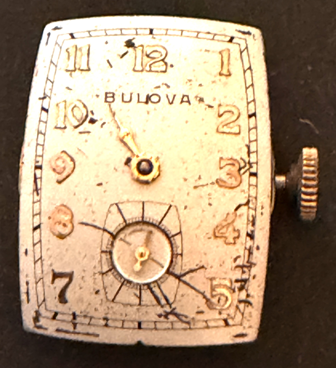 Vintage Bulova Cal 8AE Men’s Watch Movement Running Ticks Balance 8 AE 17j USA