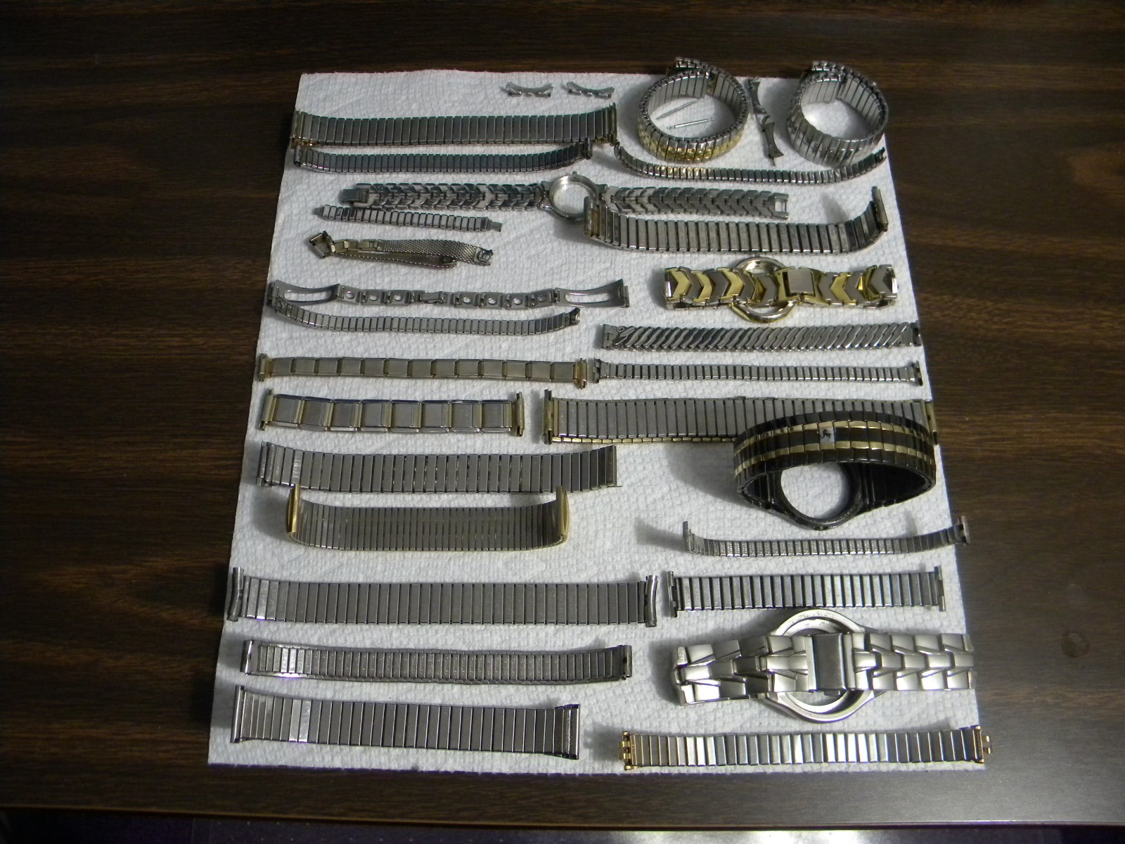 Lot of 27 Men’s Ladies Stainless Steel or Other Wrist Watch Bands and Parts #1