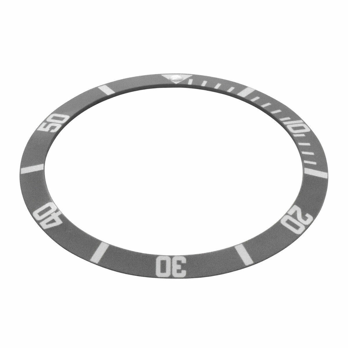 Faded Gray Fat Font Aluminum Replacement Bezel Insert 36.50mm x 30.40mm