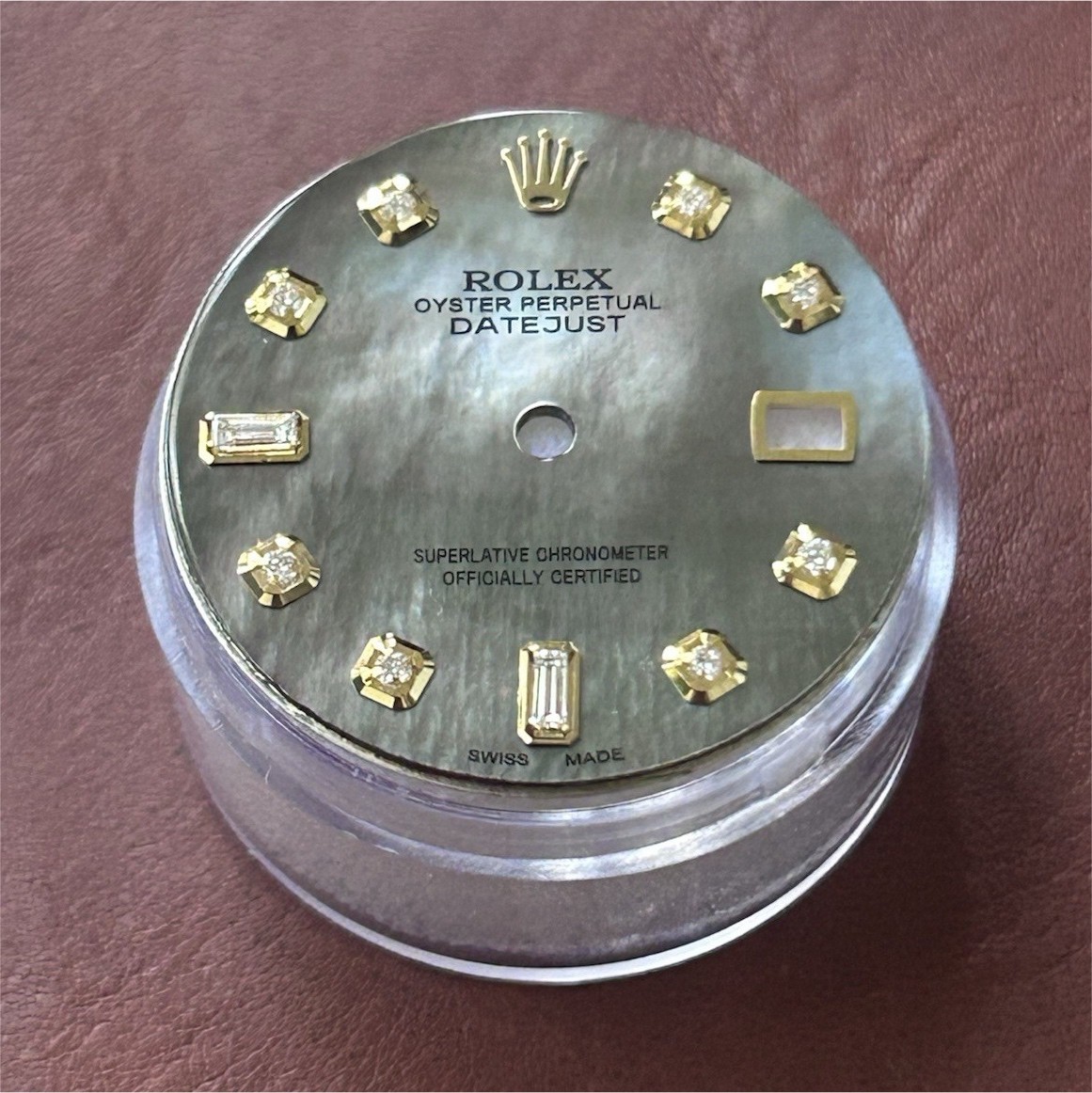 Rolex Mens NonQuick Datejust 1600, 1601, 1603 Custom Tahitian Mop Diamond Dial