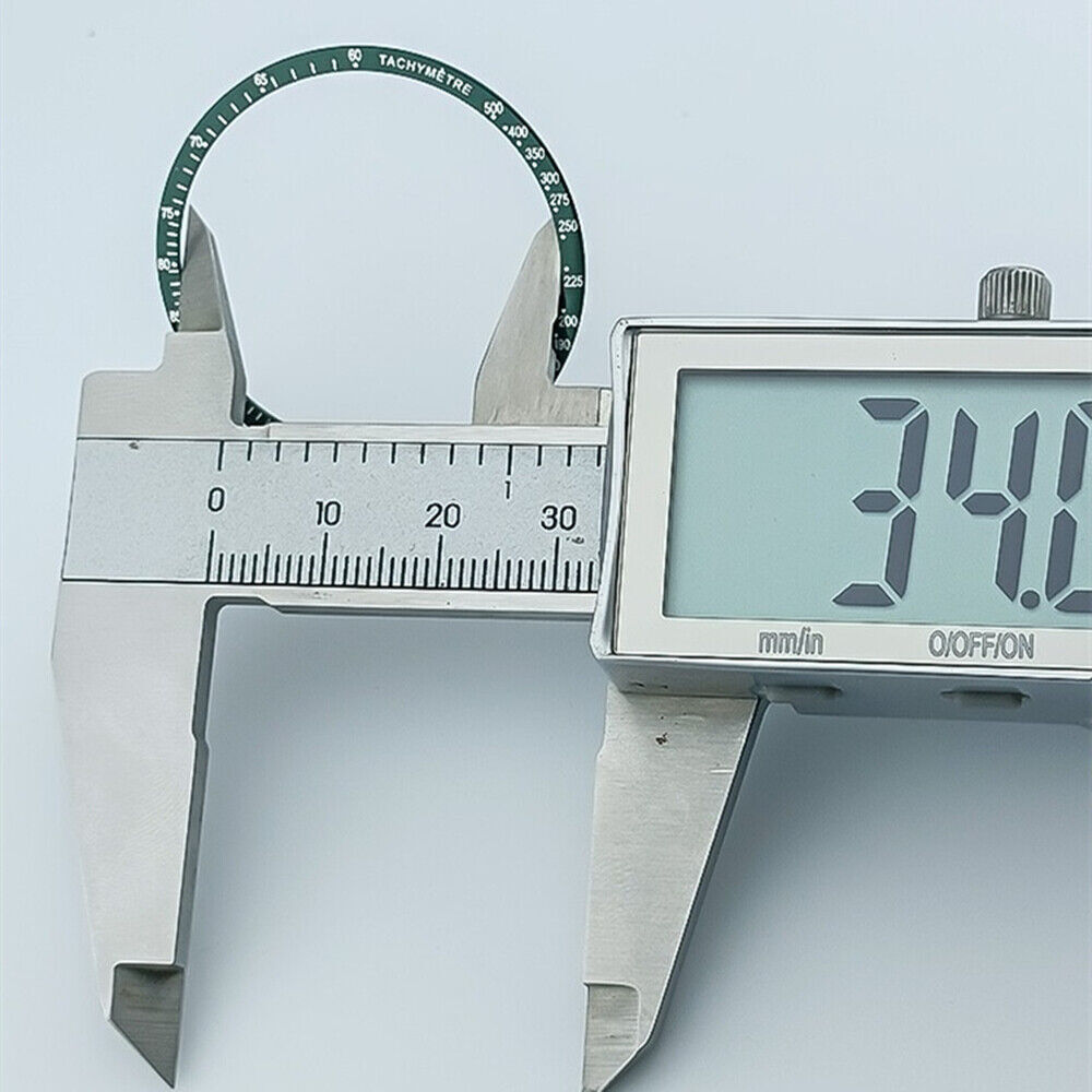 38.5mm Aluminum Alloy Green Ring+White Font Watch Bezel for Omega Speedmaster