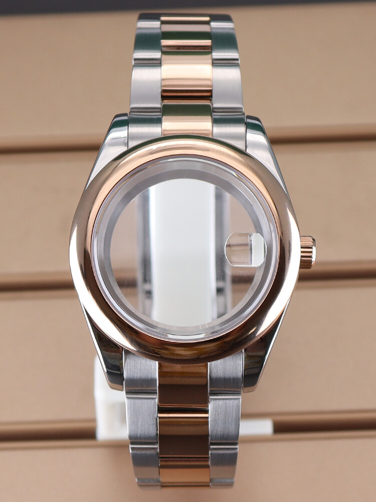 Silver and Rose Gold 36MM/39MM Explorer Watch Case Oyster Bracelet For nh35 nh36