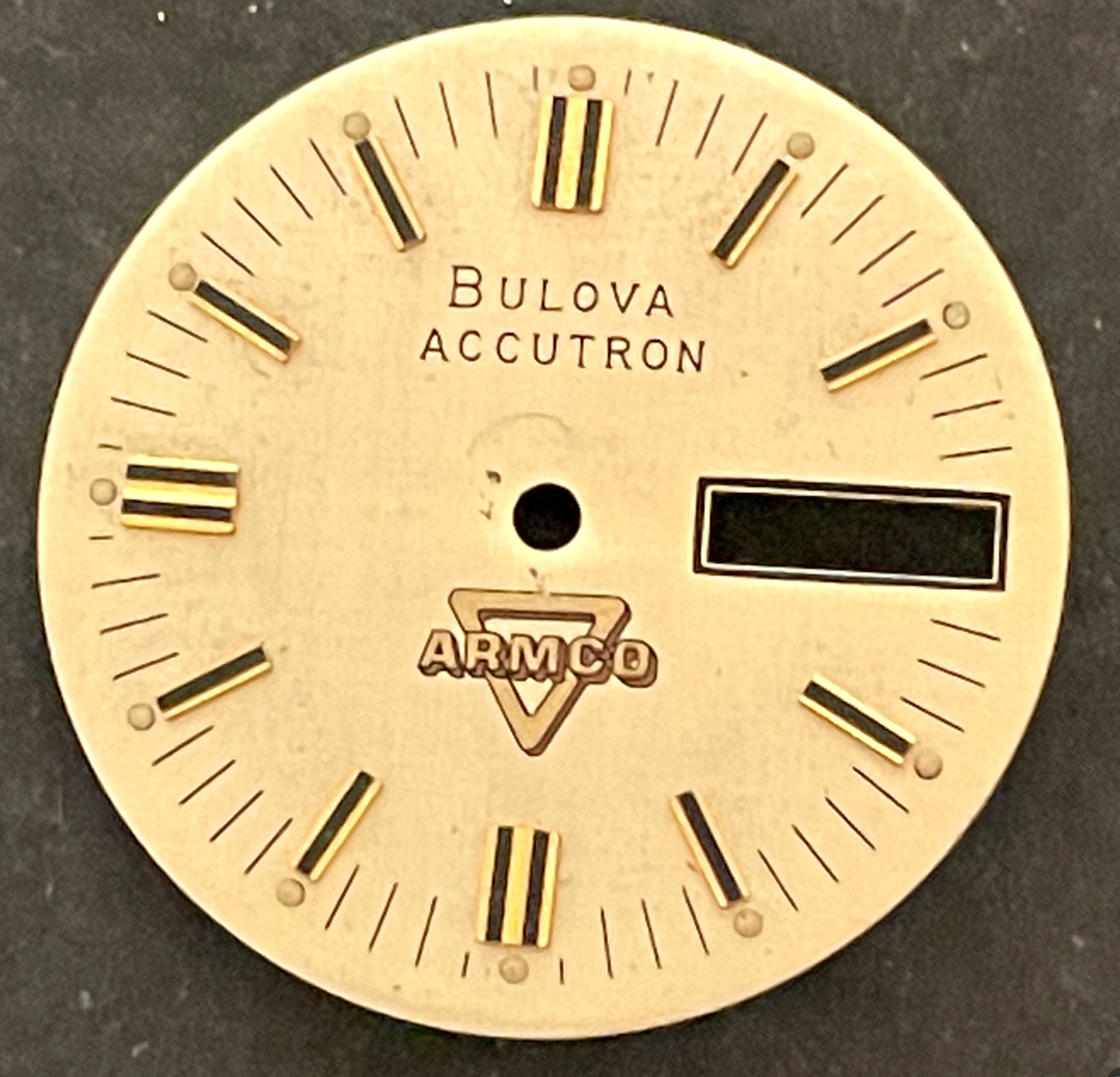 Vintage Bulova Accutron Men’s Watch Dial Armco Gold 28.6mm