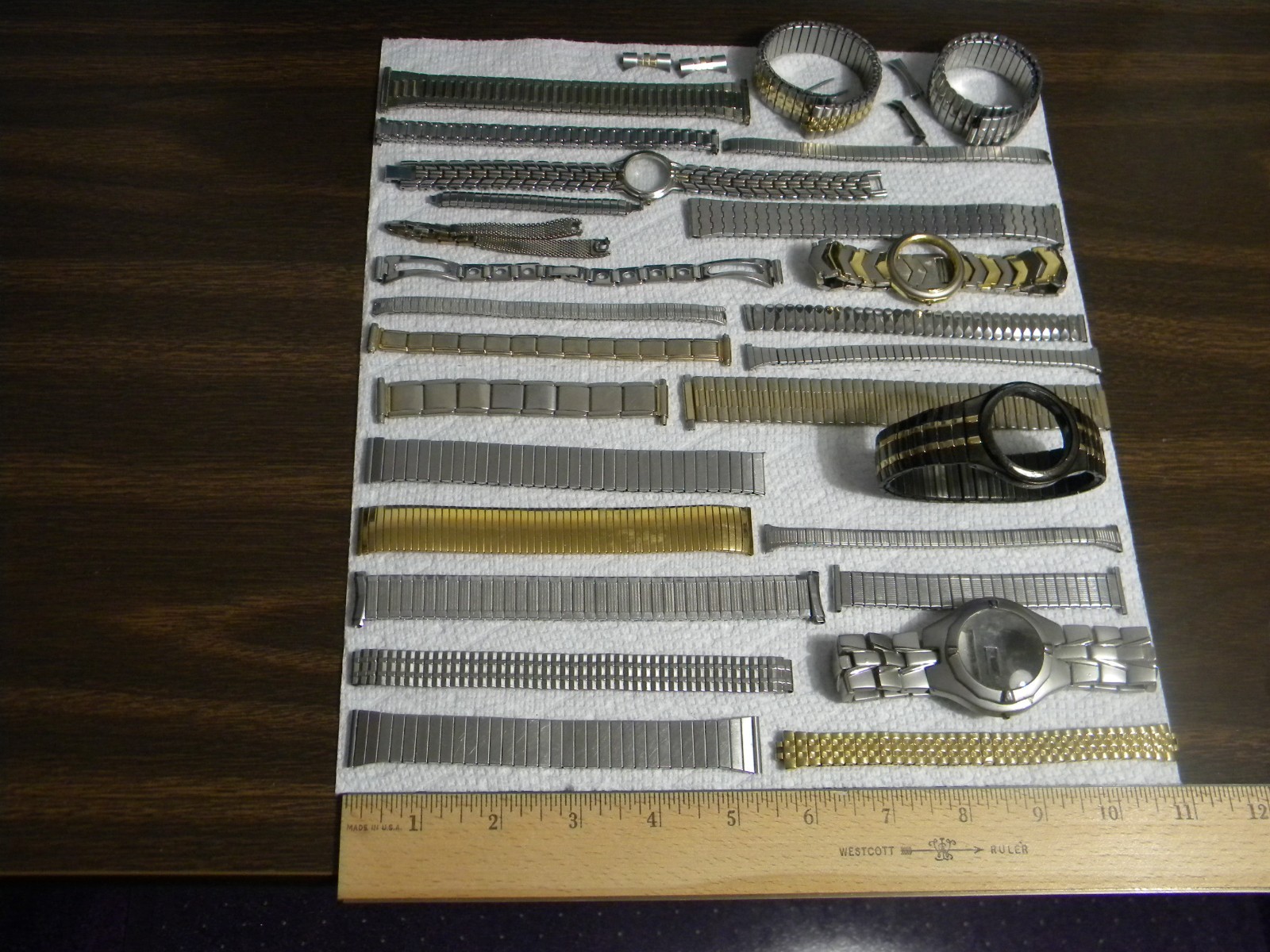Lot of 27 Men’s Ladies Stainless Steel or Other Wrist Watch Bands and Parts #1