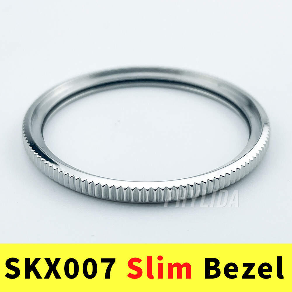 SKX007 SKX009 SRPD Slim Bezel COIN EDGE Silver Polished Finish 316L