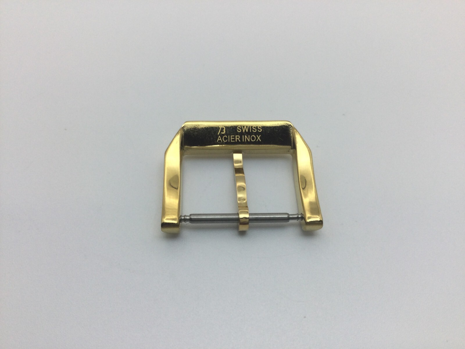 18MM S/STEEL LEATHER STRAP TANG BUCKLE FOR IWC PILOT PORTUGUESE BRUSHED GOLD