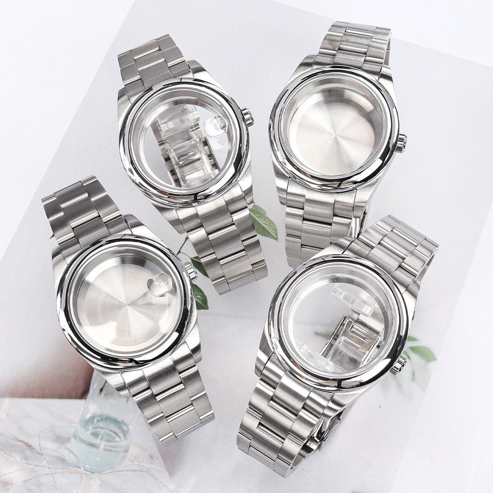 Oyster 36mm/39mm Watch Case Bracelet Sapphire Domed Bezel For Seiko NH35 36 NH38