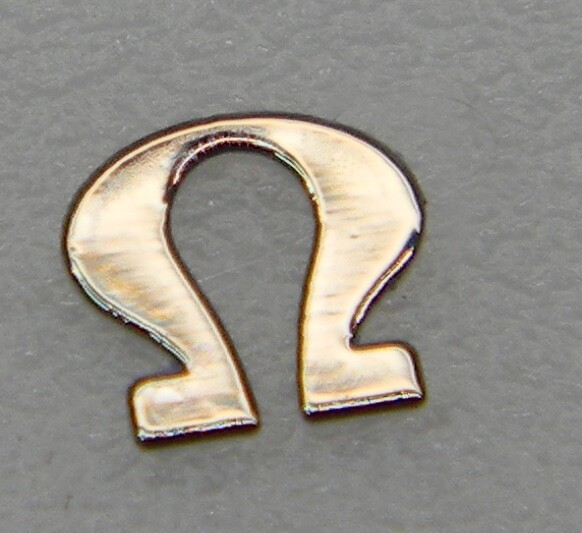 Watch dial logo emblem Omega Vintage Steel Nickel Silver Gold parts Mod
