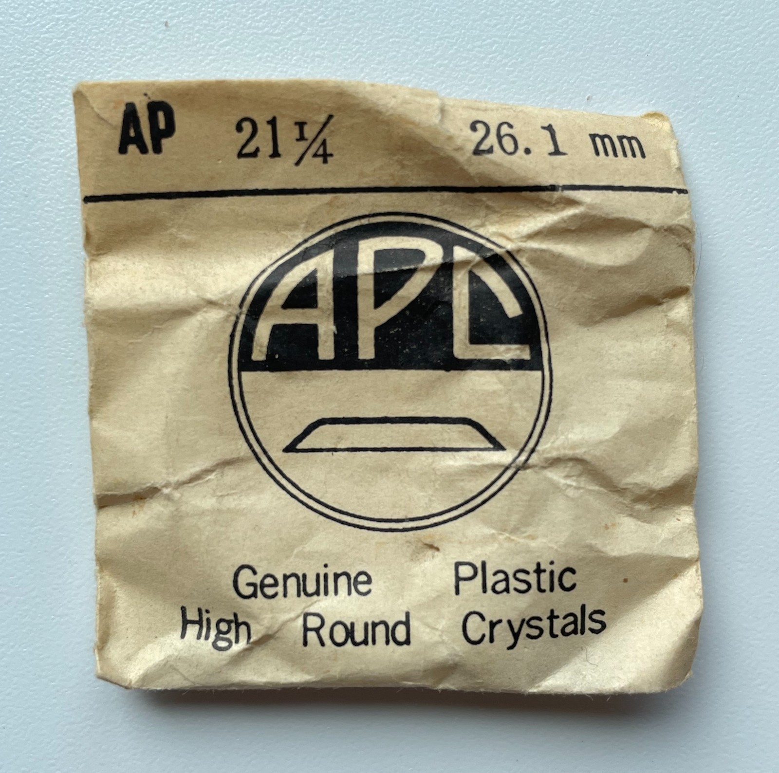 APC Watch Crystal Genuine High Round Plastic 26.1mm 21 1 /4 NOS Vintage Japan