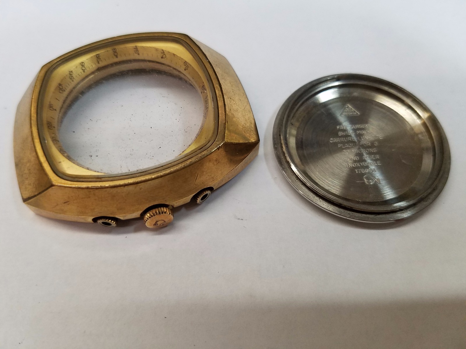 Omega Gold Plated case with Crown & Crystal Ref. 176.005