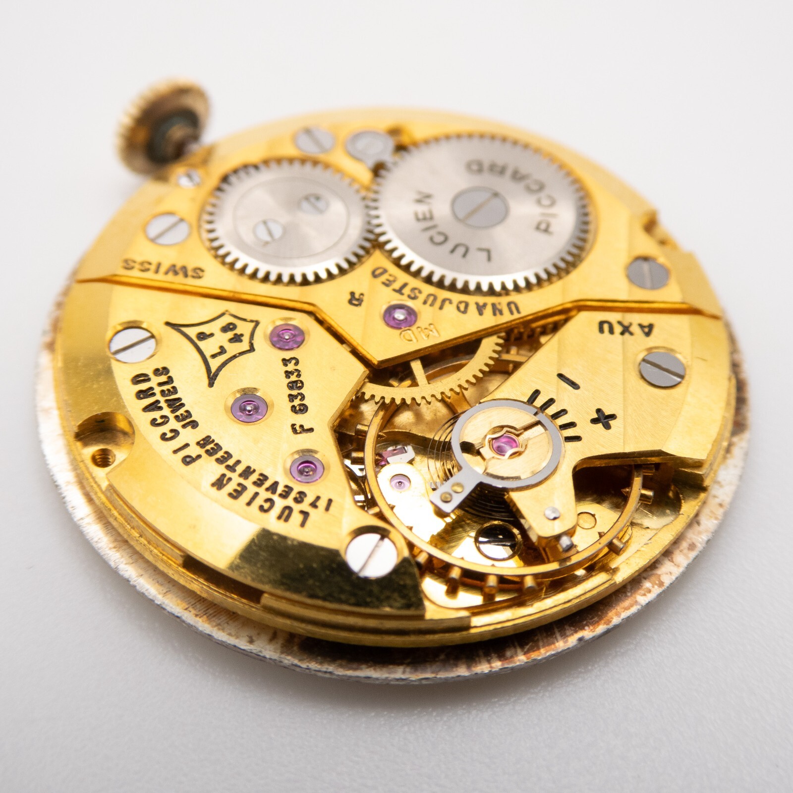 Vintage Lucien Piccard Caliber LP48 17-Jewel Wristwatch Movement, Keeps Time