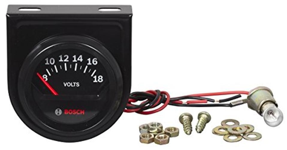 SP0F000051 Style Line 2″ Electrical Voltmeter Gauge (Black Dial Face, Black