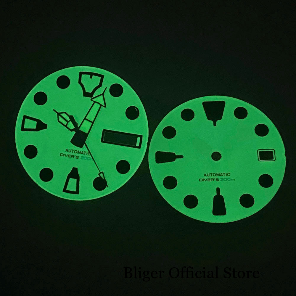 29mm MOD Beige Full Lume Watch Dial for NH35A NH36A Diver Watch Hand Set Parts