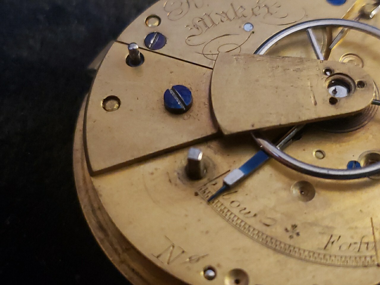 Fusee Pocket Watch Movement R. Wright Maker From Watchmakers Collection