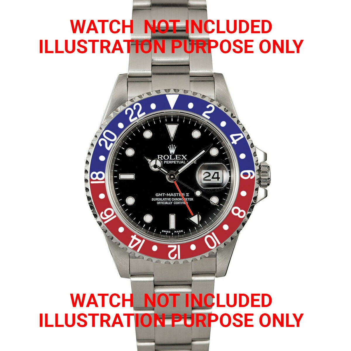 Bezel & Insert For Rolex GMT Master 1670, 1675, 16750 16753 16758 Blue Red Pepsi