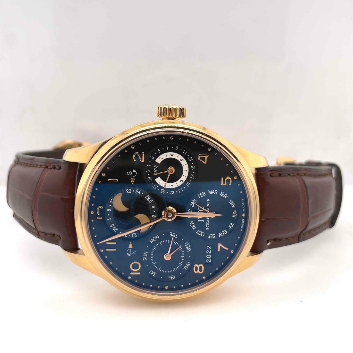 IWC Portuguese Perpetual Calendar Automatic 44mm 18k Rose Gold Men’s IW502119