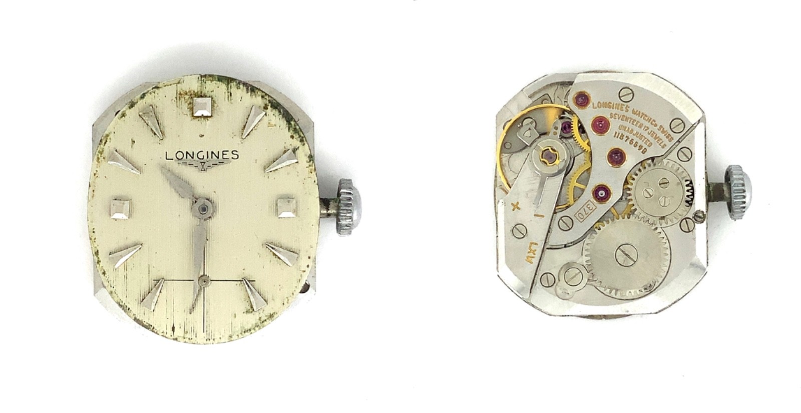 Longines Vintage Cal. 370, 17J Manual Watch Dial/Movement – RUNS